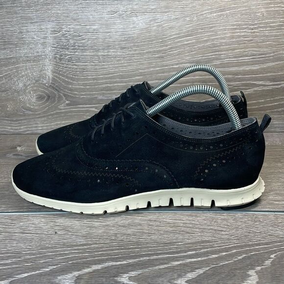 Cole Haan Zerogrand OS Women’s Sz 9.5B Black Nubuck Perf Oxford Low Top Sneakers - Picture 3 of 10
